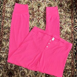 Old Navy Intimates Hot Pink Waffle Knit Leggings Pajama Pants Size XL